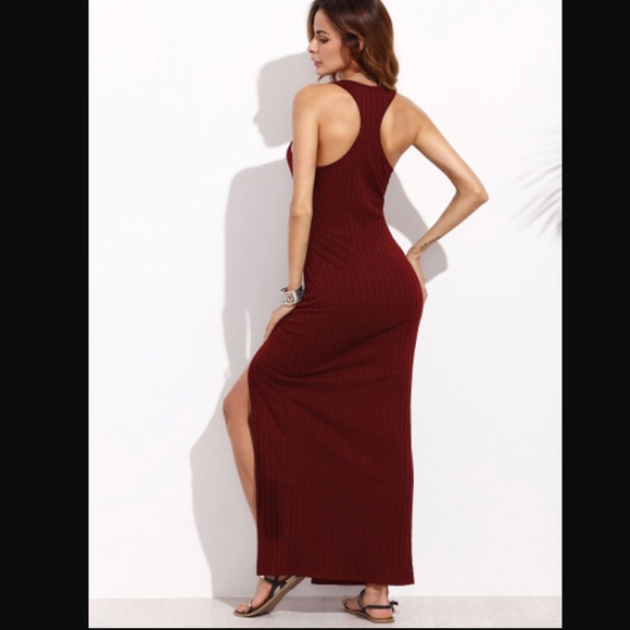 Side Slit Racerback Summer Maxi Dress - Picture 5 of 7
